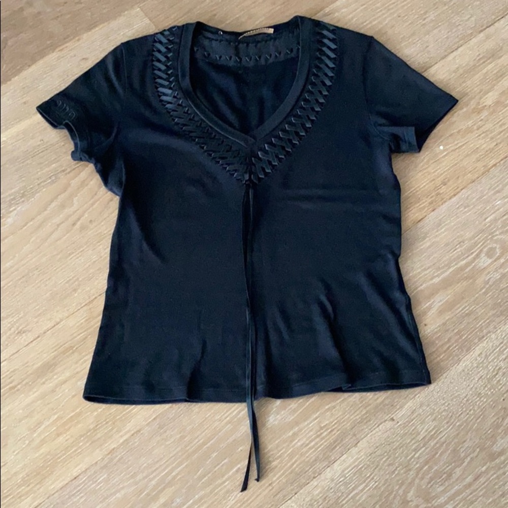 John galliano black cotton short sleeve t-shirt S